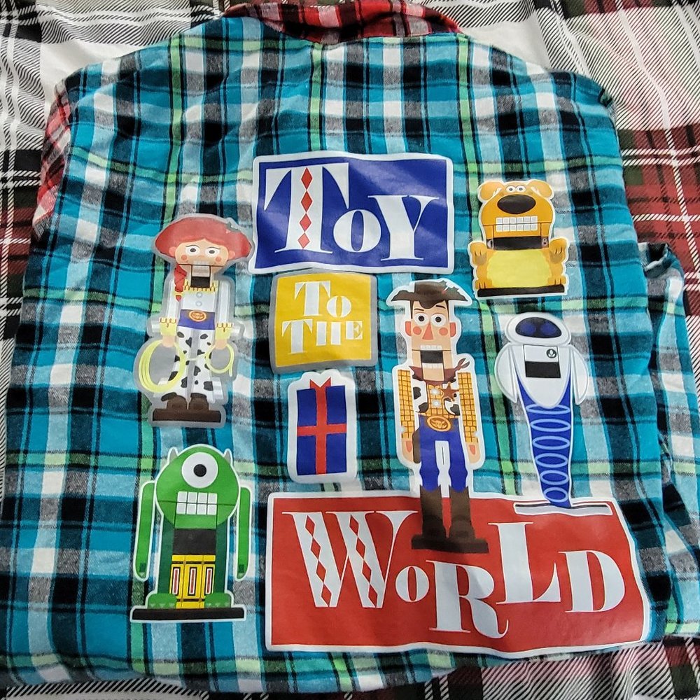 Disney Pixar Holiday Flannel Shirt - Toy to The World
